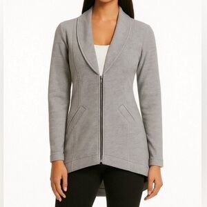 Cabi Drop-Off Zip-Up Gray Jacket
